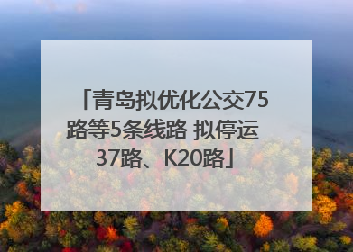 青岛拟优化公交75路等5条线路 拟停运37路、K20路